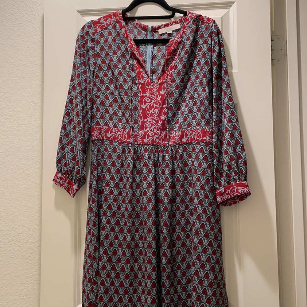 Loft Woman’s Long Sleeve Floral Dress -8